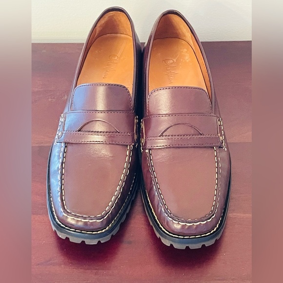 Cole Haan Daryl Penny Loafers Women’s 9AA Brown Leather Lug Sole Autumn D22817 - Picture 4 of 13